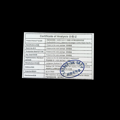 SARS-CoV-2 Influenza AB Hızlı Test Kiti Kolloidal Altın Burun Çubuğu CE ISO