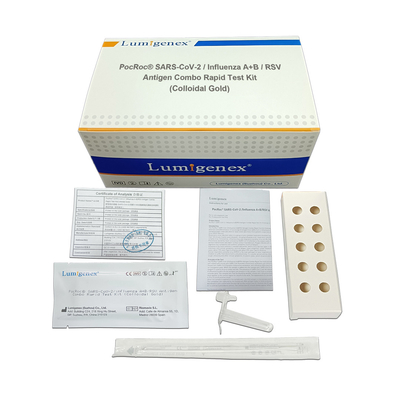 Ev Kullanımı İçin Grip A + B / RSV Antijen Kombo Hızlı Test Kiti Covid-19 Kolloidal Altın Test Kaseti